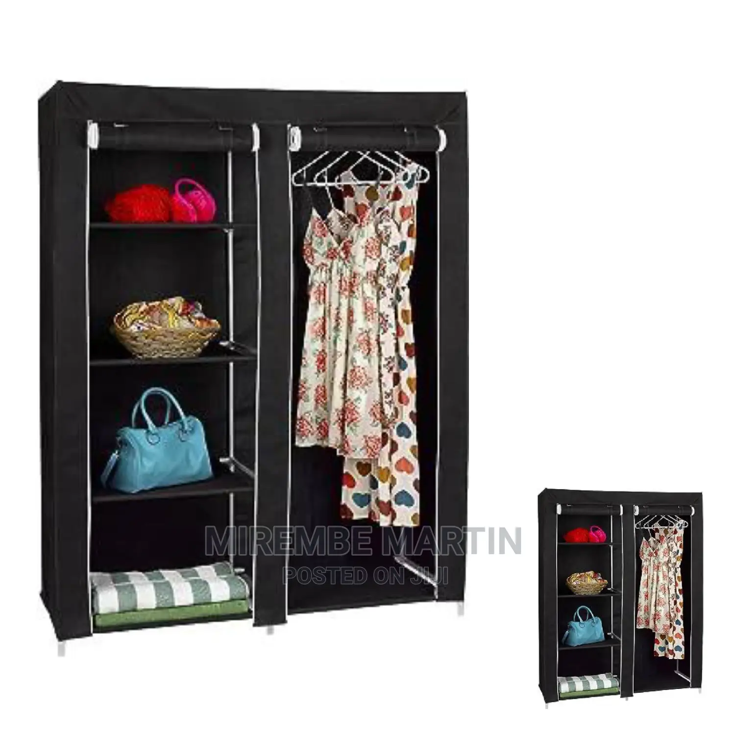 Black in Color Portable Wardrobe