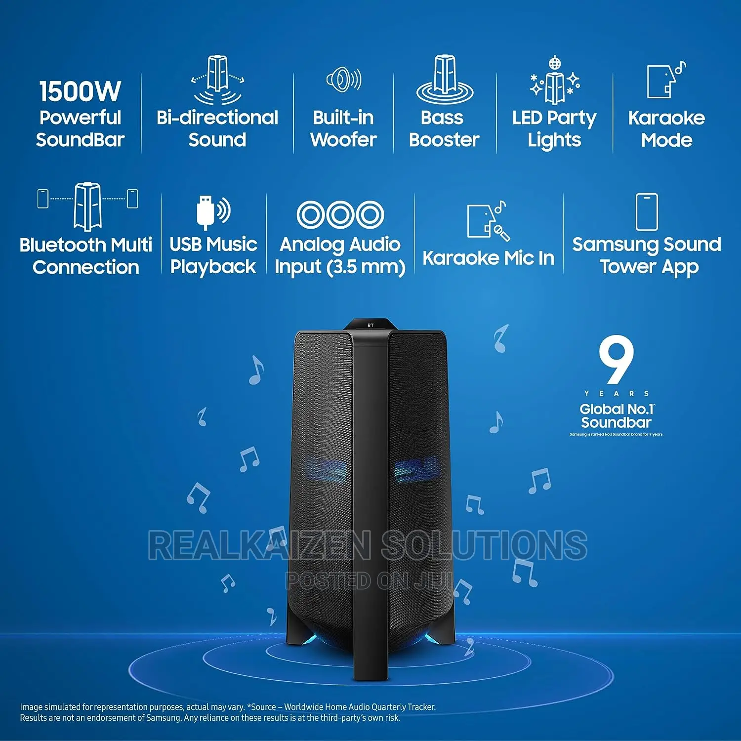 SAMSUNG Sound Tower High Power Bluetooth Audio System 1500W