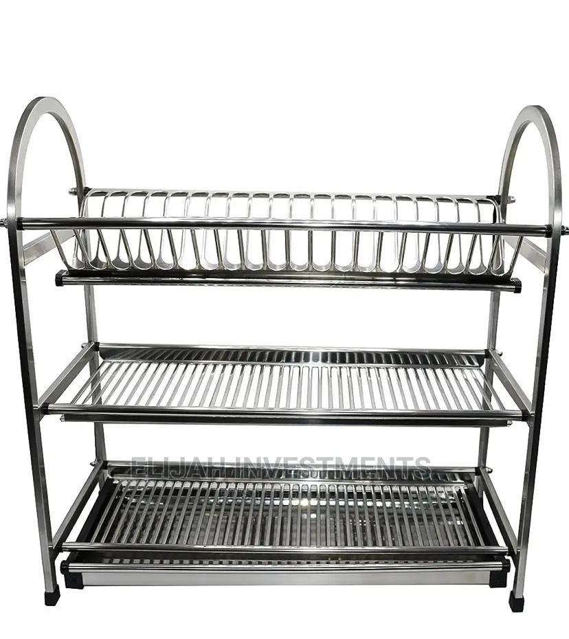 Heavy Duty 3 Layer Stainless Steel Kitchen Dish Rack