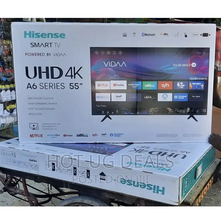 Hisense 55" Utra Hd Led Smart Tv Youtube, Netflix - Black