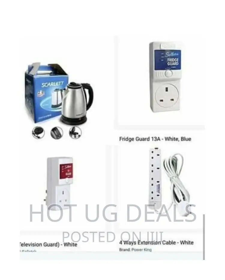 Sollatek Pack of TV Fridge Guard,Power King, Kettle- White