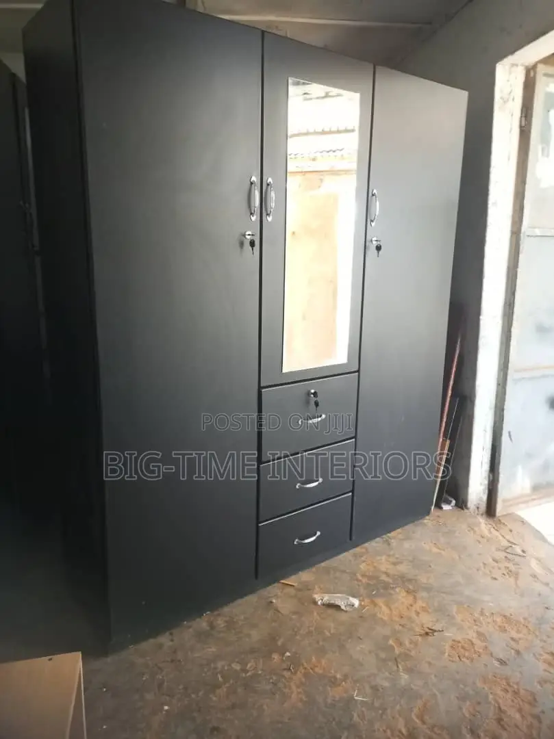 Triple Door Wardrobe 5*6feet- Black