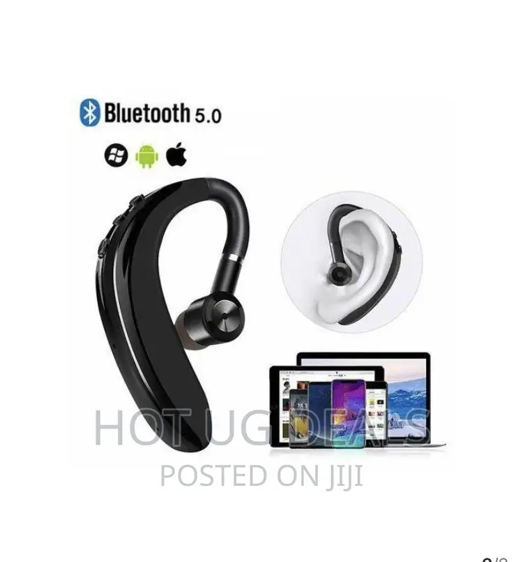 Bluetooth Earphone Earhook Headphone S109 With Mic- Black