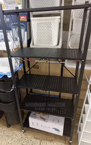 Black Kitchen Foldable Storage Rack