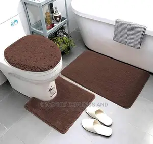 3 Pc Toilet Mat Brown