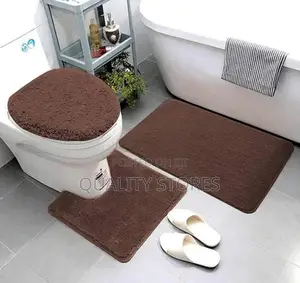 3 Pc Toilet Mat Brown