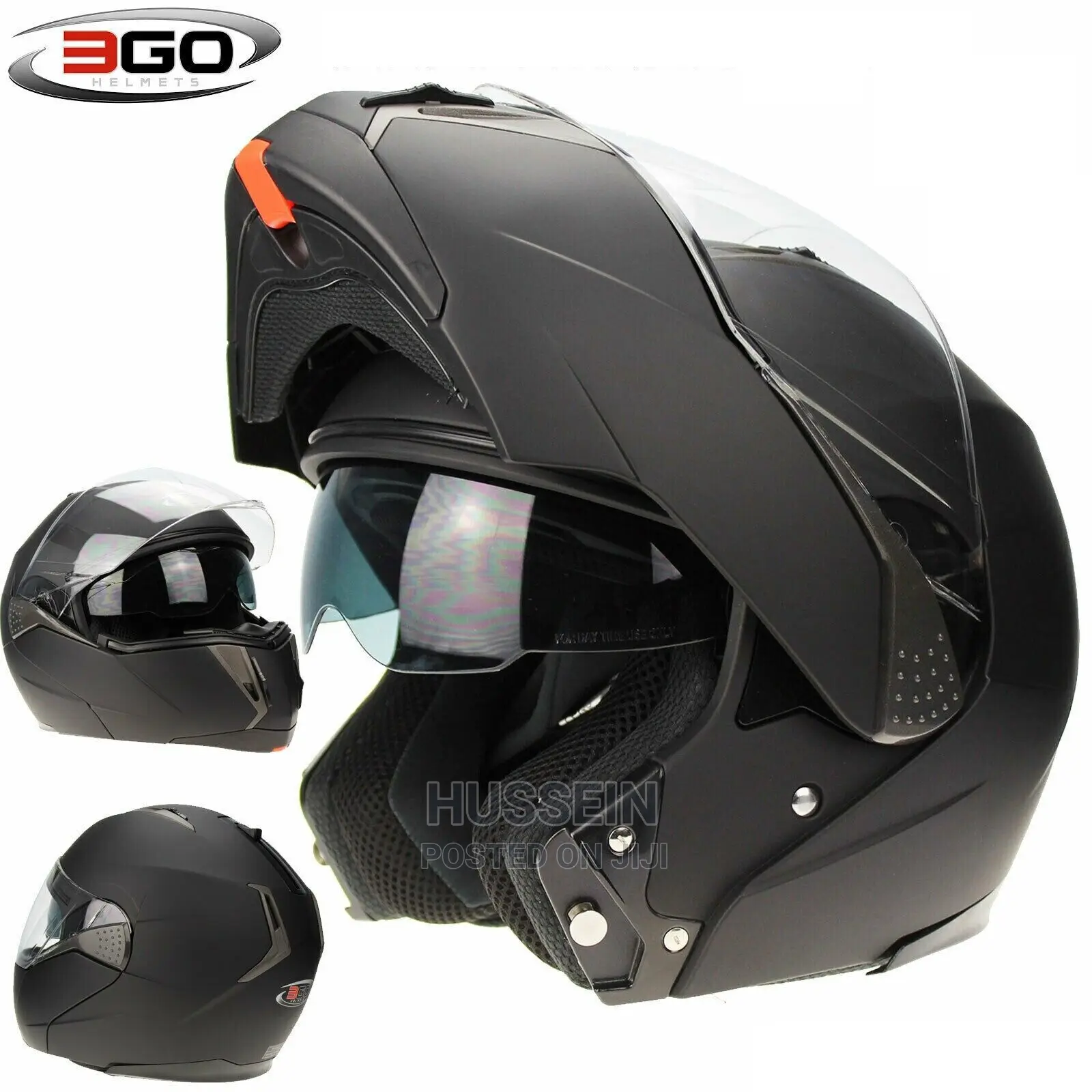 Flip Up Front Motorbike Motorcycle Helmet With Sun Visor