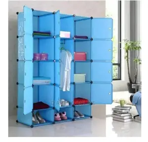 3 Colomn Plastic Portable Wardrobe