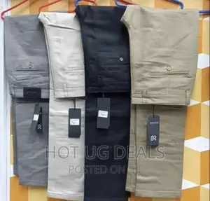 4 Pack Of Men's R Khaki Trousers Black, White,Grey,Brown