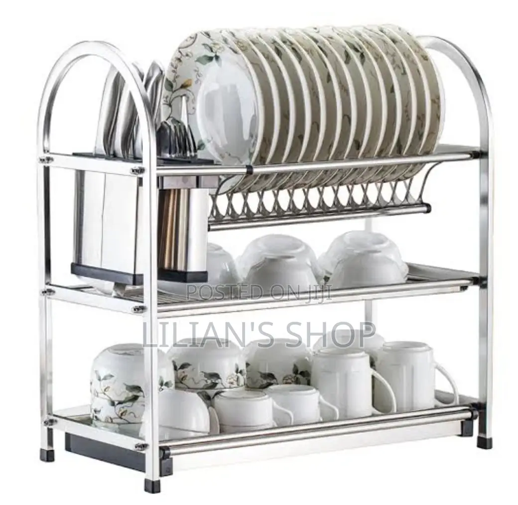 Heavy Duty 3 Layer Stainless Steel Kitchen Dish Rack