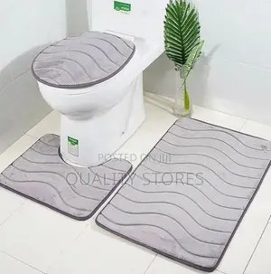 3 Pc Toilet Mat Set Gray