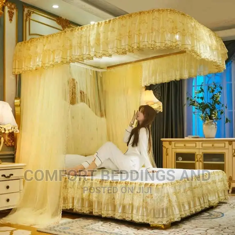 Two Stand Rail Mosquito Net 5*6, 6*6 Cream