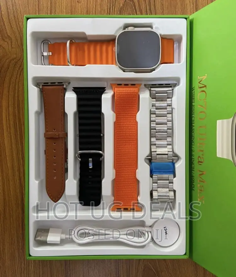 Mc70 Ultra Max Smart Watch With 5 Straps in 1 - Multi-Color