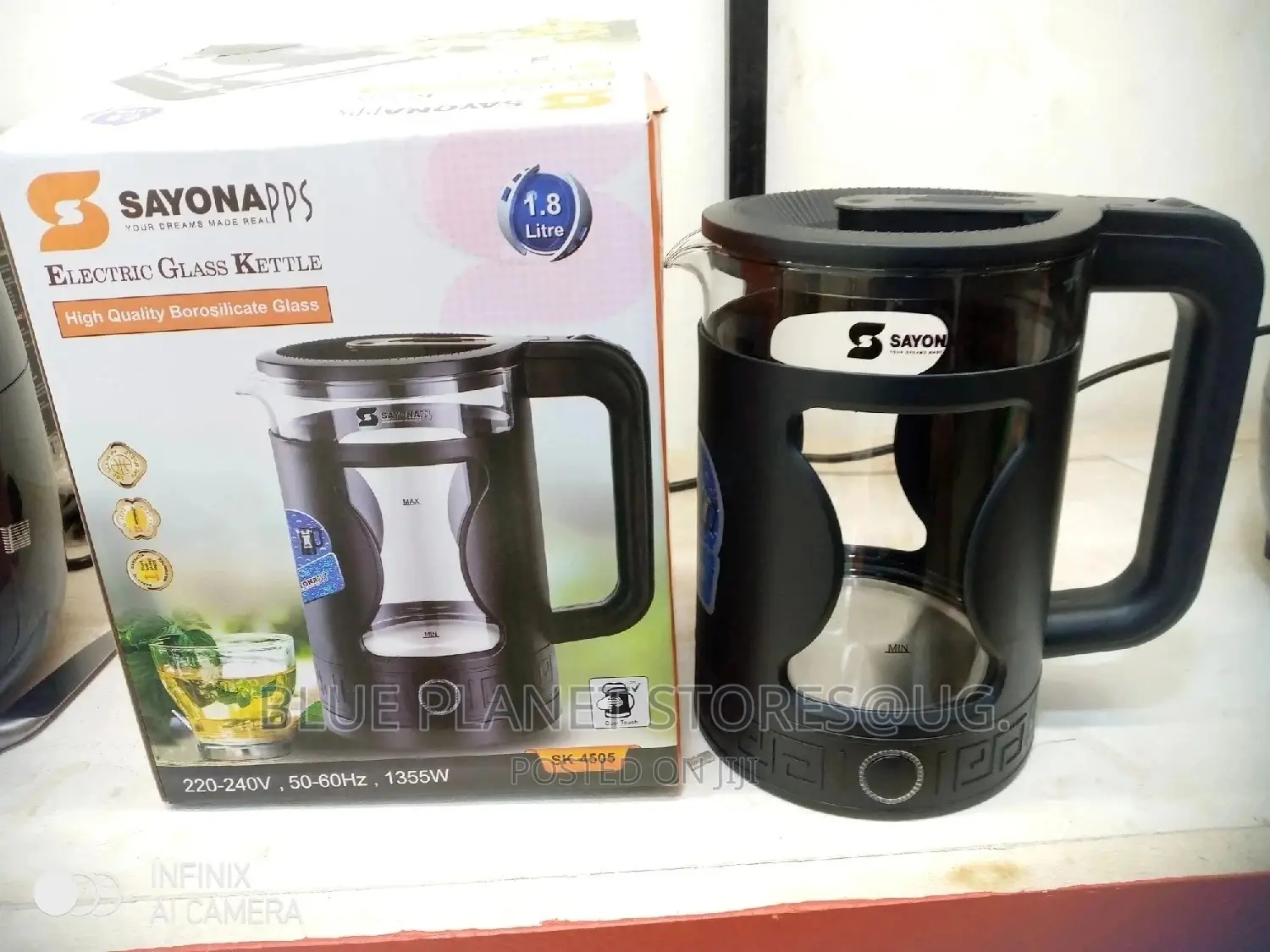 SAYONA 1.8L Electric Glass Kettles \\ 1355w \\ SK-4505