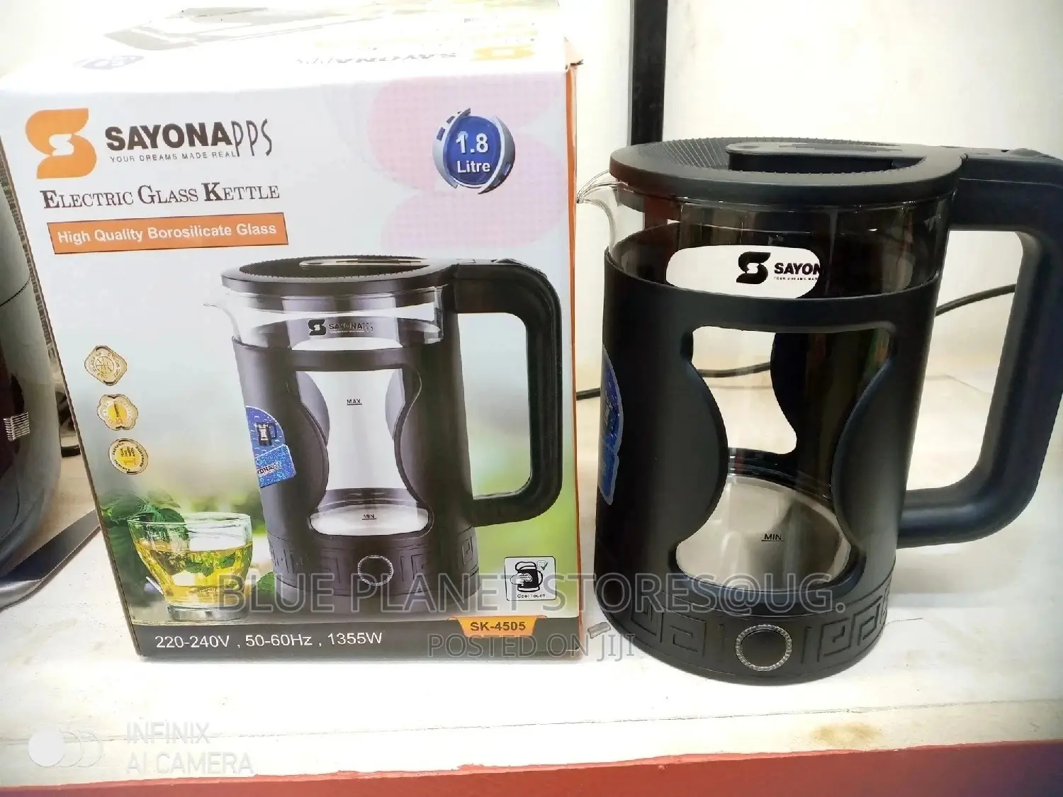 SAYONA 1.8L Electric Glass Kettles \\ 1355w \\ SK-4505
