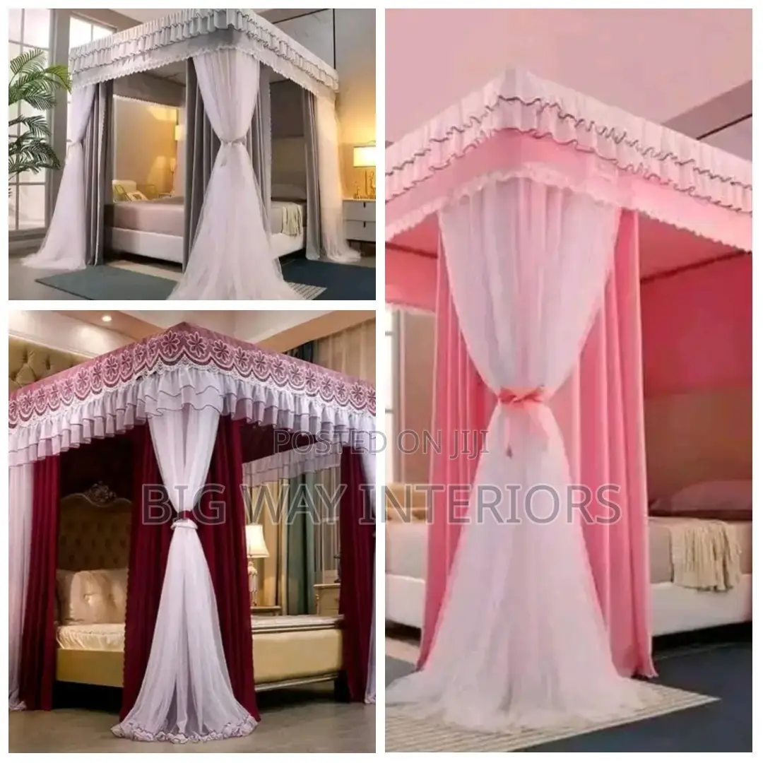 4 Strong Stand Rail Mosquito Net With Curtains