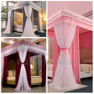 4 Strong Stand Rail Mosquito Net With Curtains