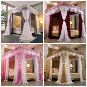 4 Stand Rail Mosquito Net With Curtains 6*6