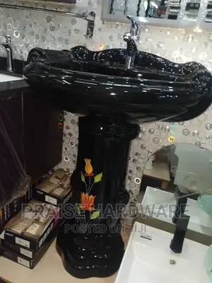 Black Flower Handwash Basin