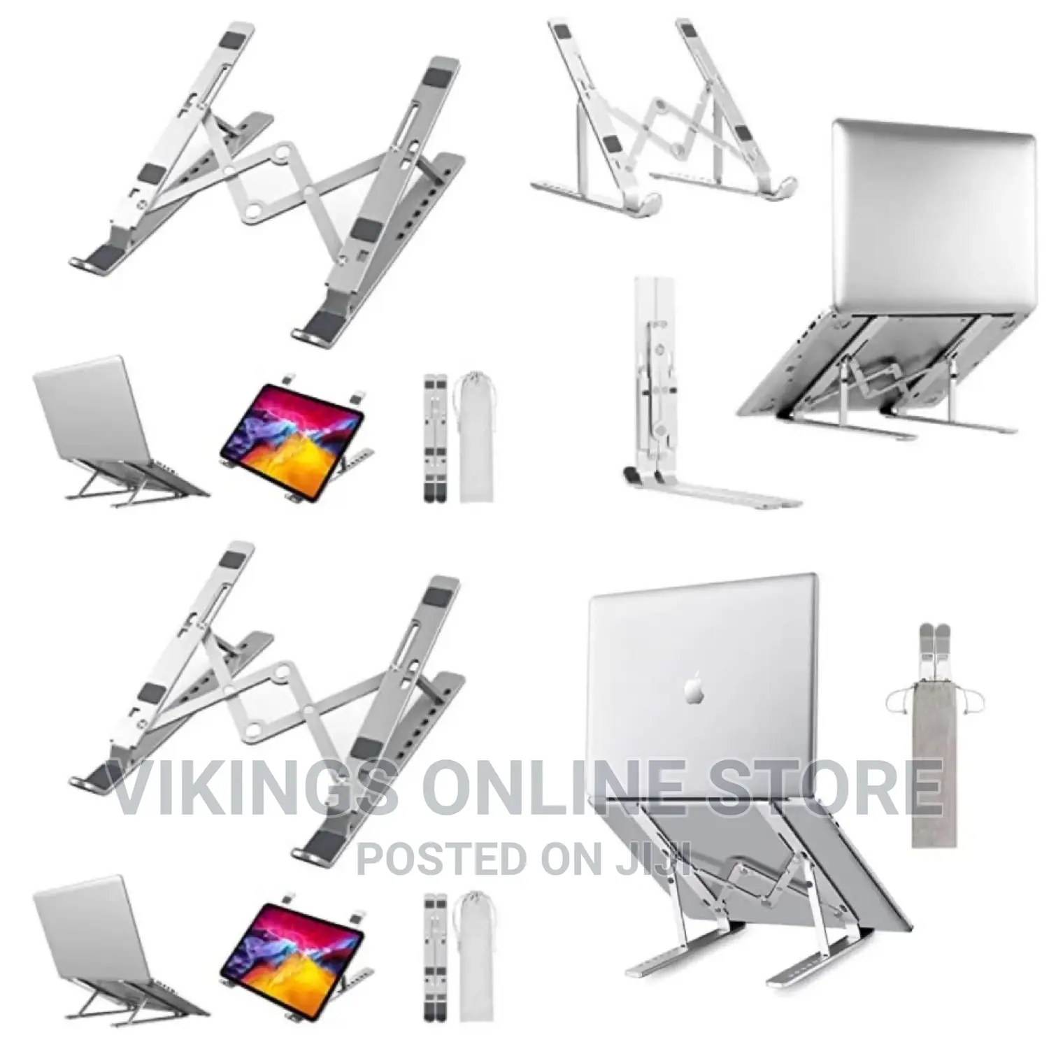 7 Level Adjustable Portable Laptop Stand – Silver