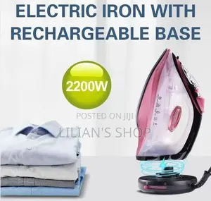 Electric Iron With Rechargeable Base