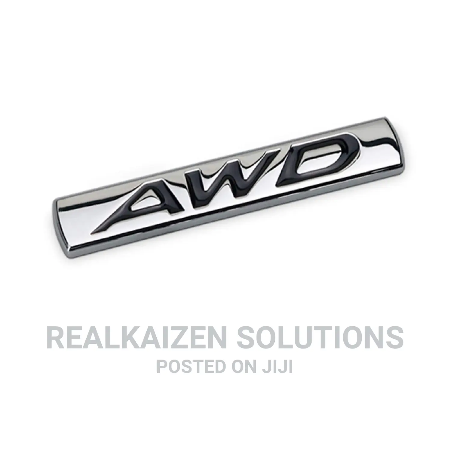 Premium 3D AWD Logo Metal Chrome Zinc Alloy Emblem Sticker