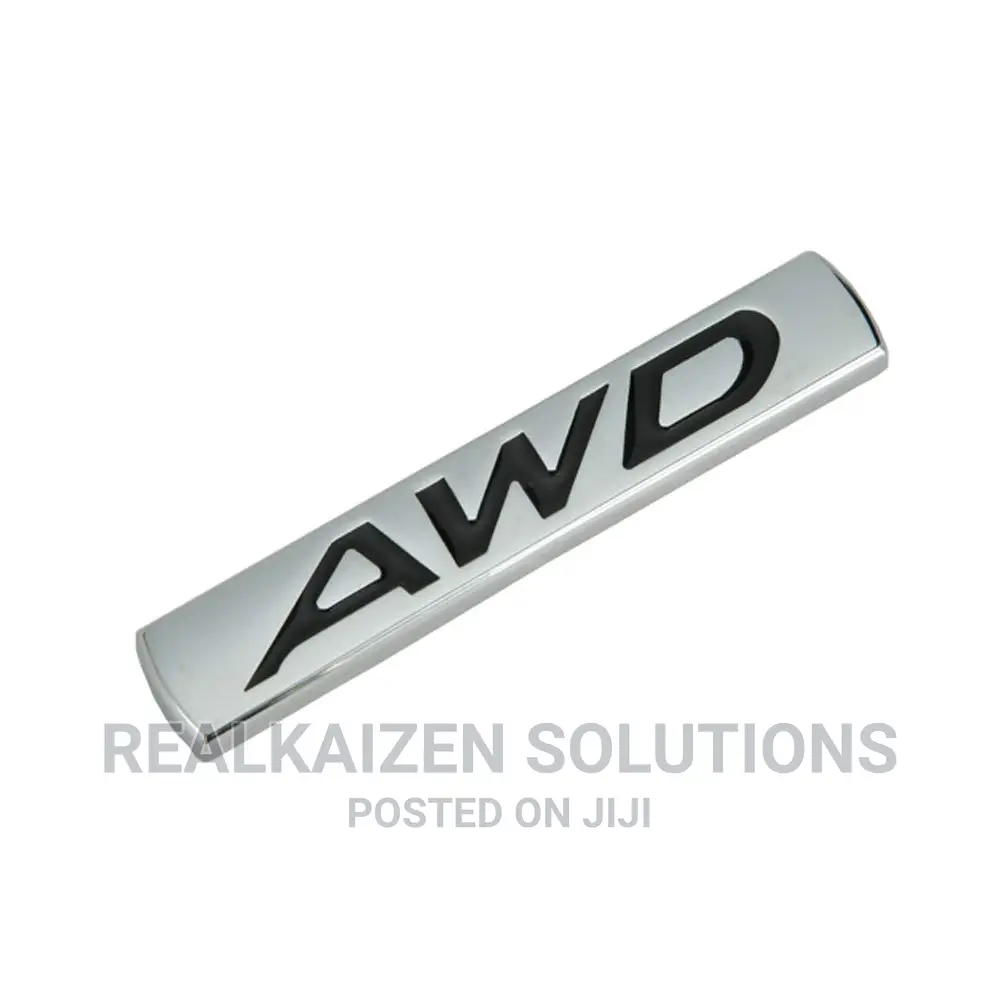 Premium 3D AWD Logo Metal Chrome Zinc Alloy Emblem Sticker