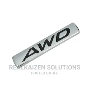 Premium 3D AWD Logo Metal Chrome Zinc Alloy Emblem Sticker