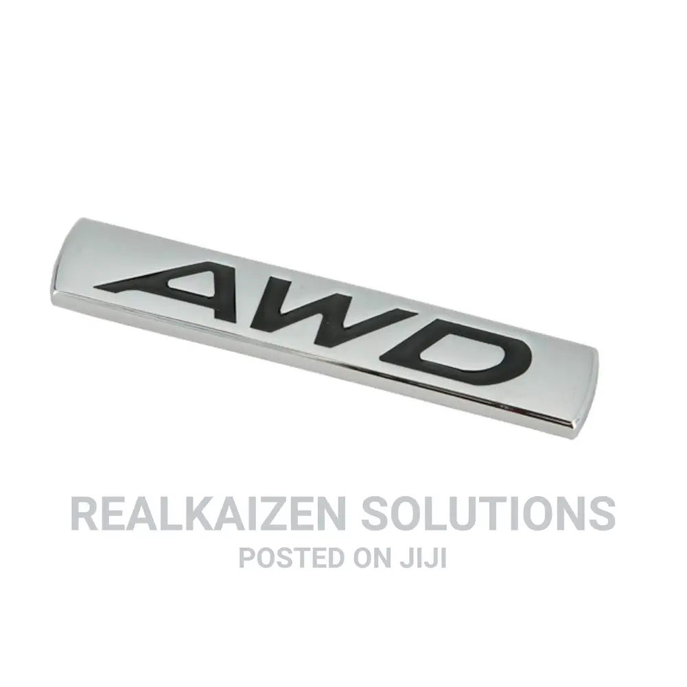 Premium 3D AWD Logo Metal Chrome Zinc Alloy Emblem Sticker