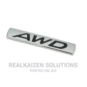 Premium 3D AWD Logo Metal Chrome Zinc Alloy Emblem Sticker