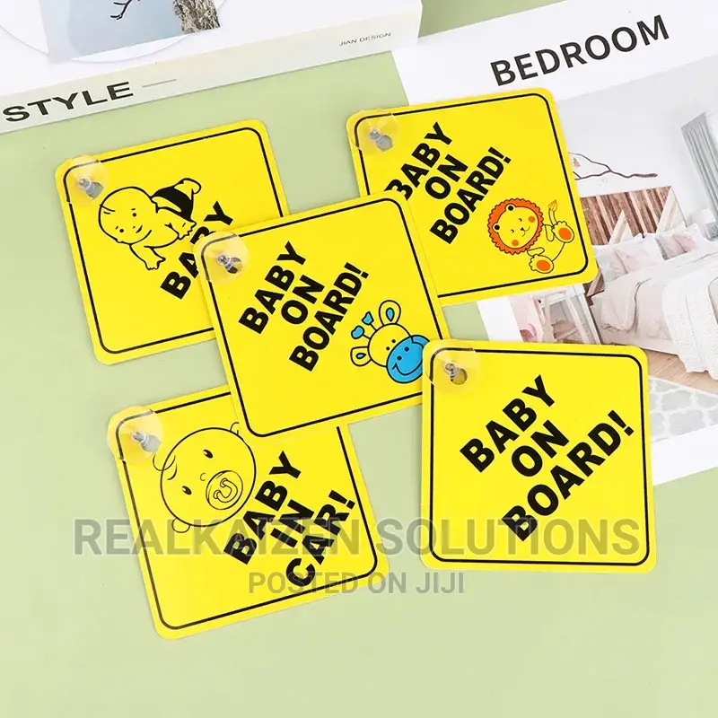 BABY ON BOARD Safety Yellow With Suction Sticker 1pc