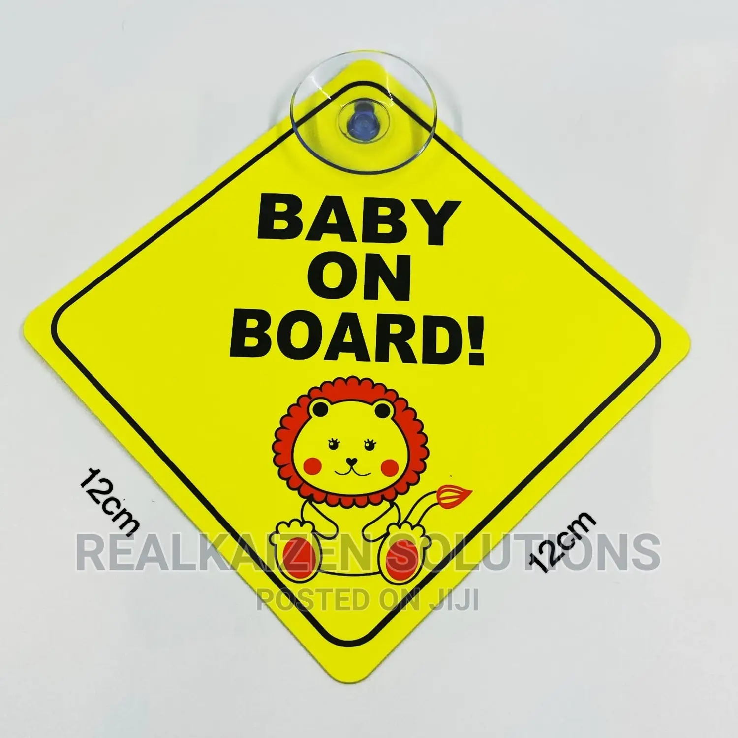 BABY ON BOARD Safety Yellow With Suction Sticker 1pc