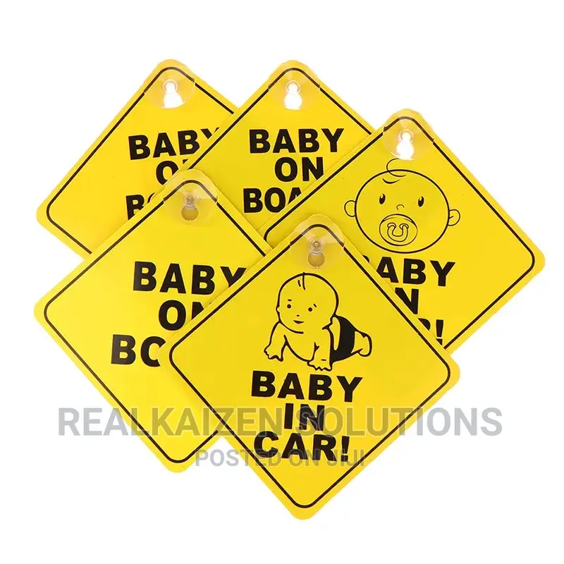 BABY ON BOARD Safety Yellow With Suction Sticker 1pc