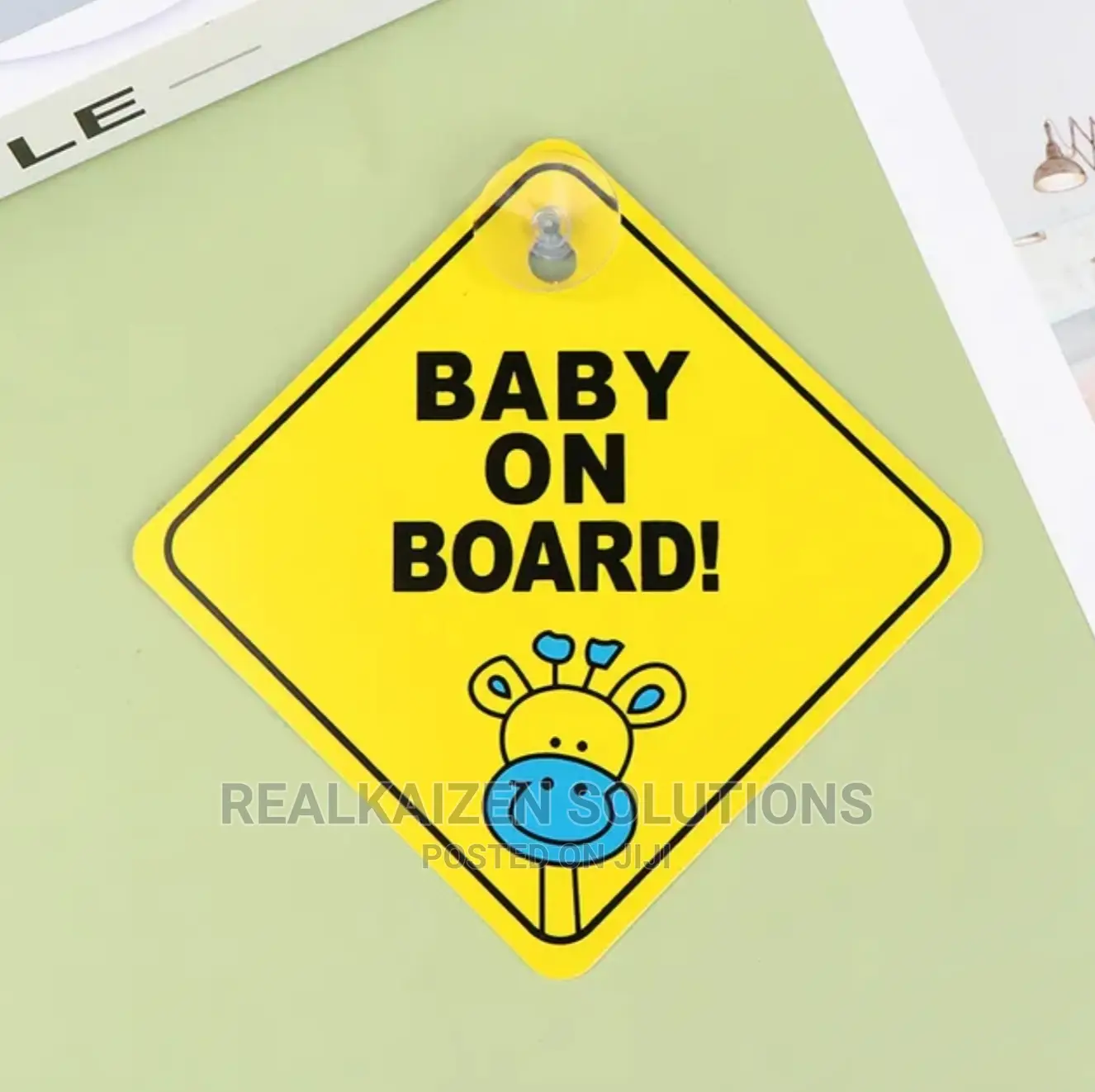 BABY ON BOARD Safety Yellow With Suction Sticker 1pc