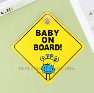 BABY ON BOARD Safety Yellow With Suction Sticker 1pc