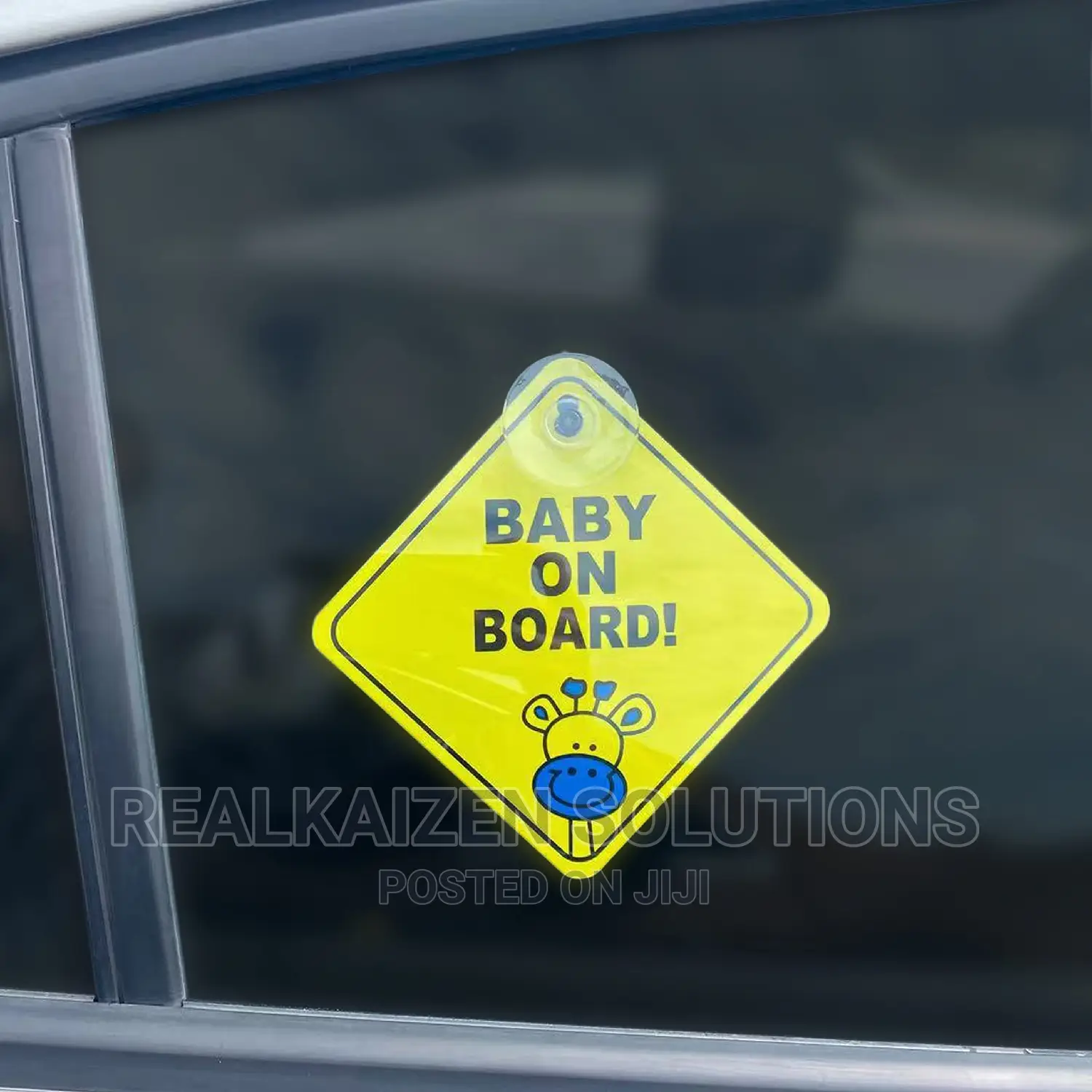 BABY ON BOARD Safety Yellow With Suction Sticker 1pc