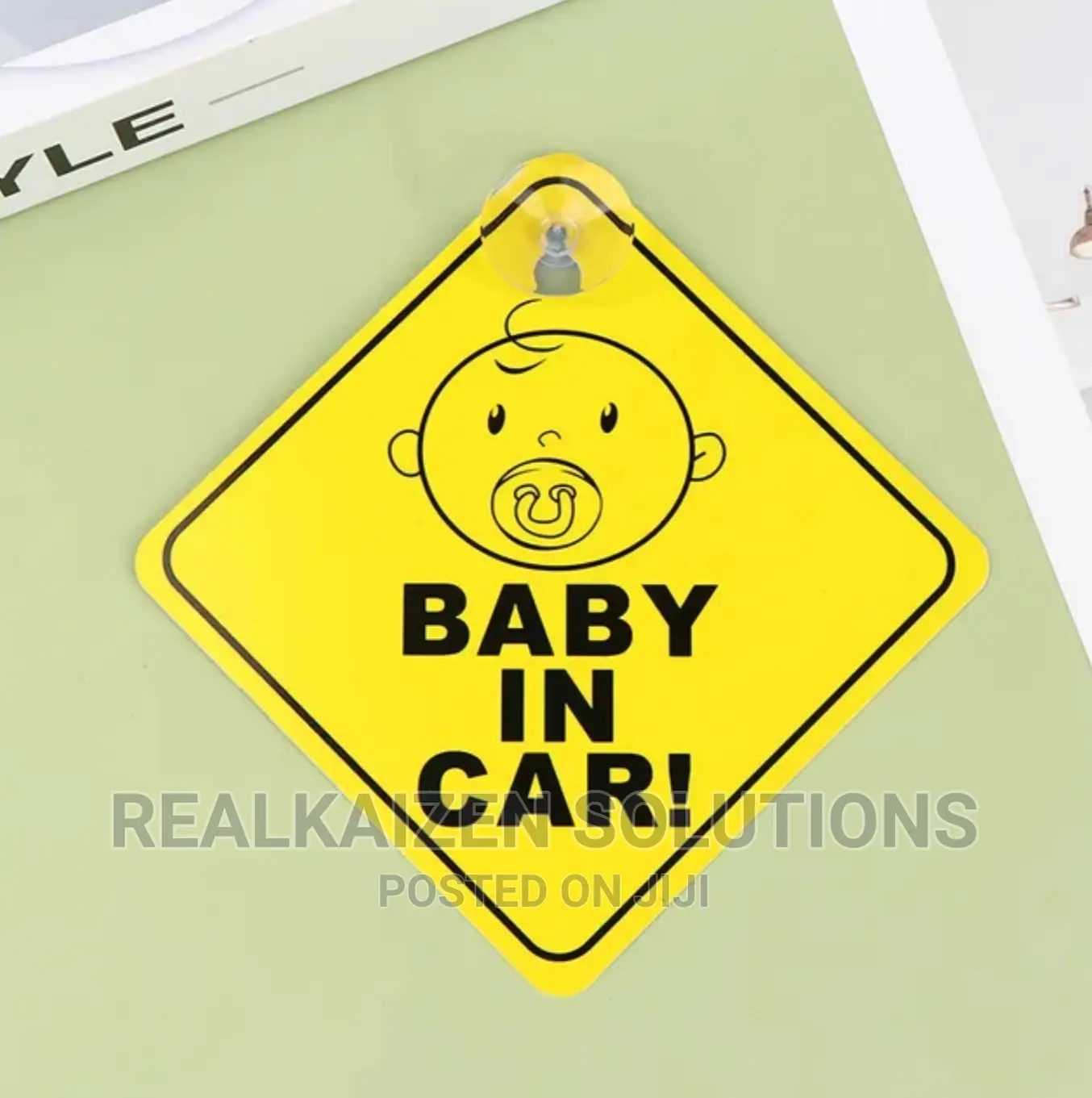 BABY ON BOARD Safety Yellow With Suction Sticker 1pc