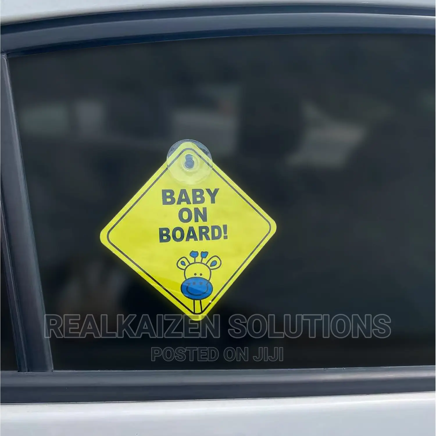 BABY ON BOARD Safety Yellow With Suction Sticker 1pc