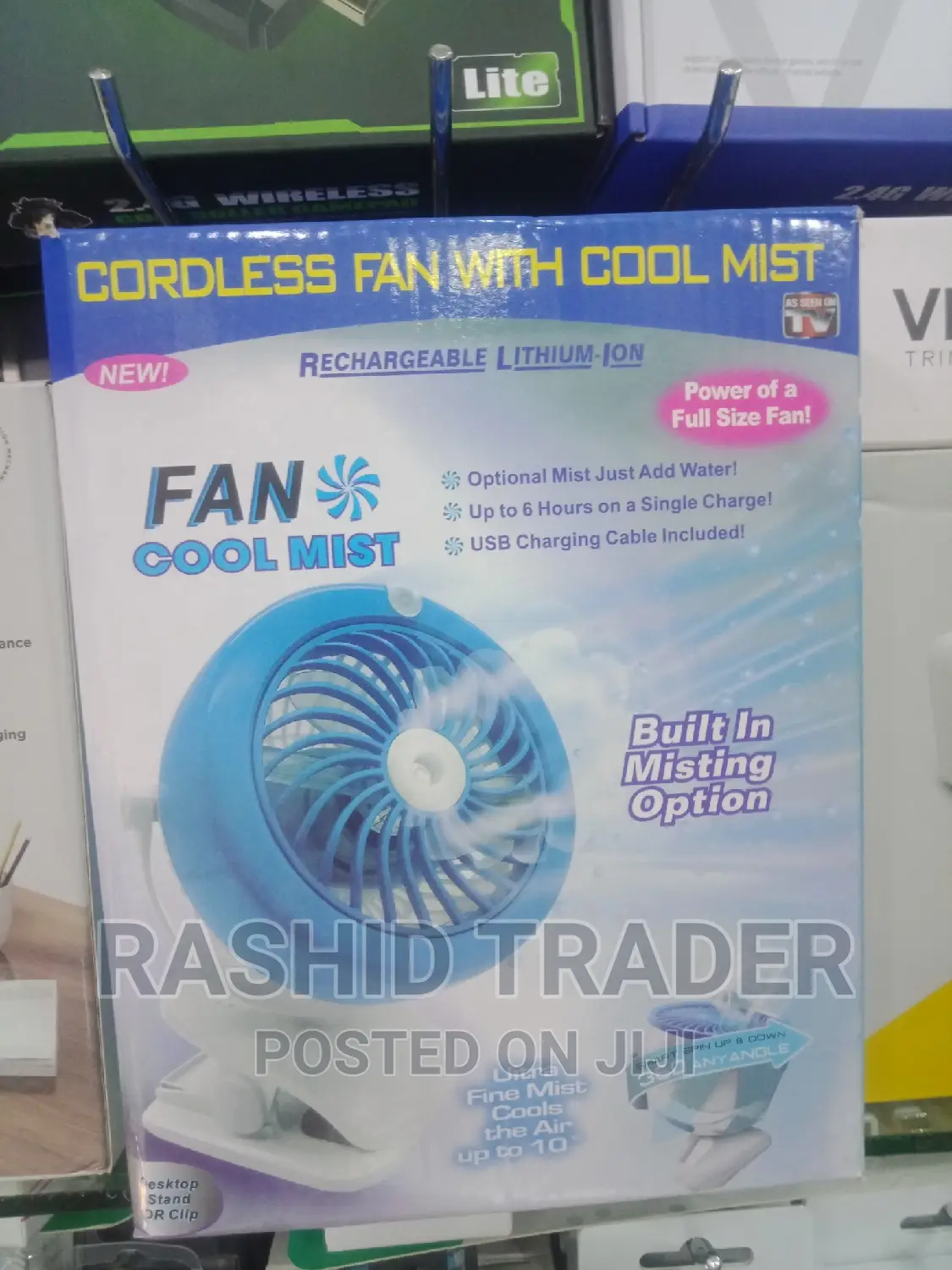 Cordless Fan With Cool Mist
