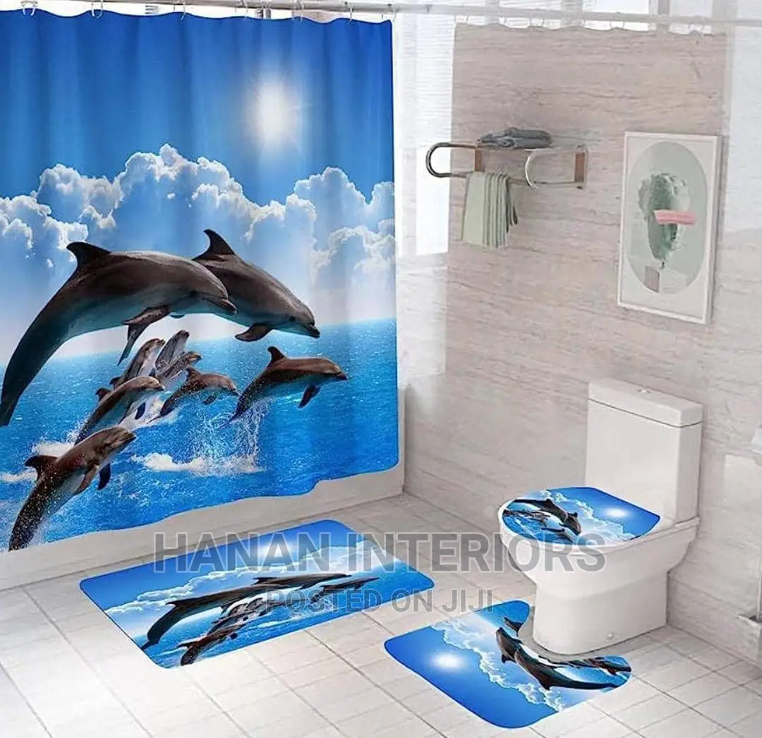 Toilet Set With Curtains