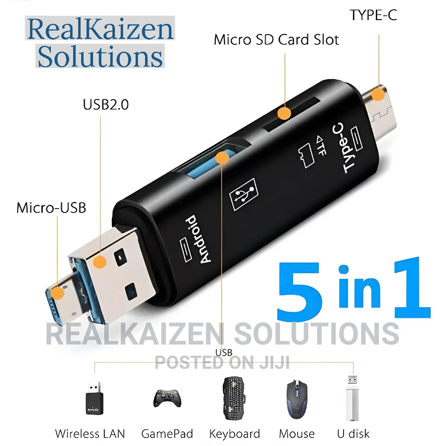 5-in-1 Multifunctional OTG Card Reader Micro-Sd/Sd