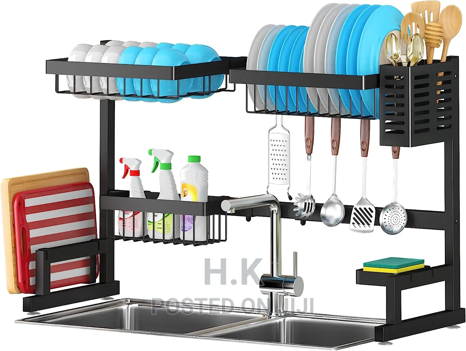 Double Sink Kitchen Utensil/Dish Drainer