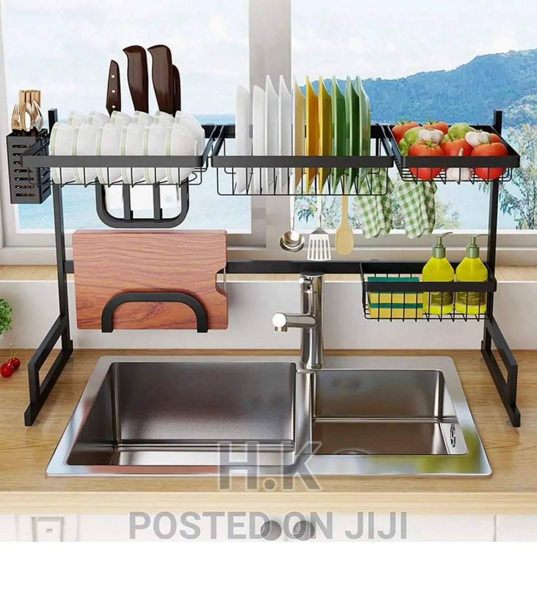 Double Sink Kitchen Utensil/Dish Drainer