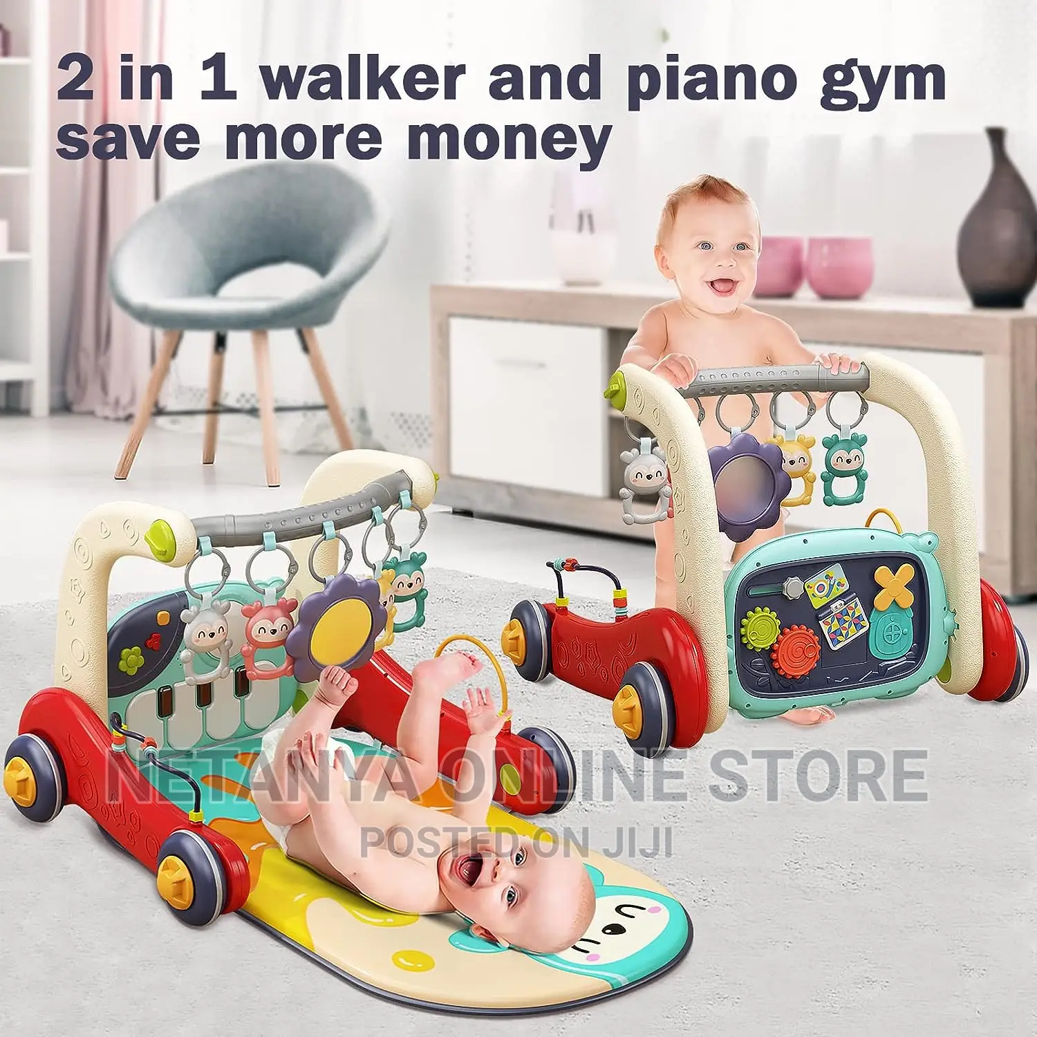 2in1 Baby Piano Gym and Walker