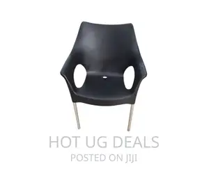 Plastic Chair With Alluminium Legs- Black Colour