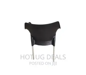 Plastic Chair With Alluminium Legs- Black Colour