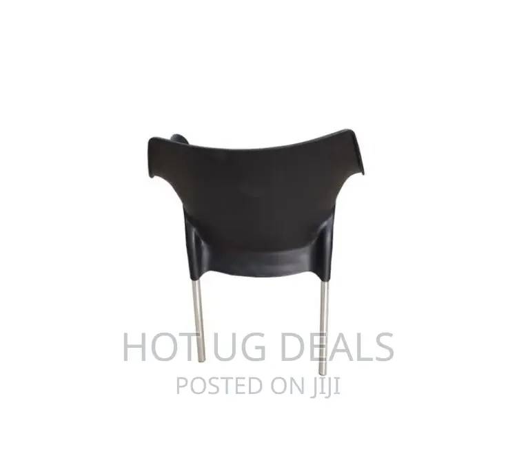 Plastic Chair With Alluminium Legs- Black Colour