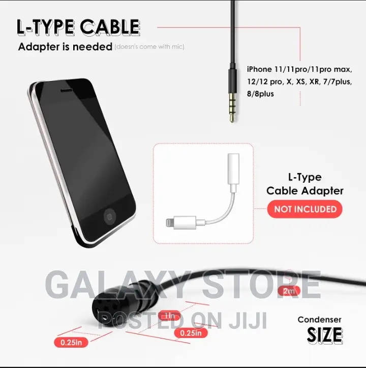 Lavalier Microphone Easy Clip on Microphone Lapel Microphone