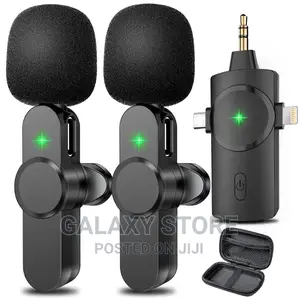 3 in 1 Wireless Lavalier Microphone iPhone Android Camera PC