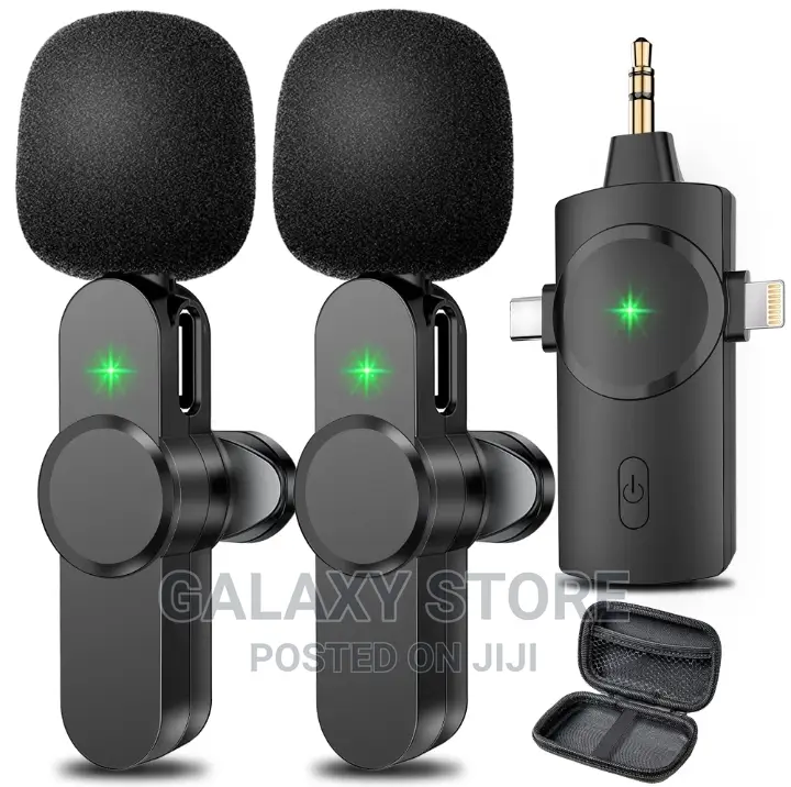 3 in 1 Wireless Lavalier Microphone iPhone Android Camera PC